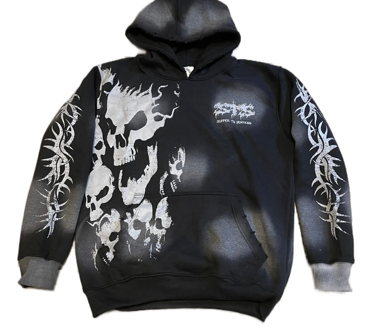 Sts skull stacked pants hoodie set